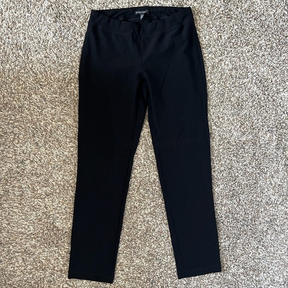 Eileen Fisher Black Pull On Stretchy Knit Pants - Picture 1 of 3